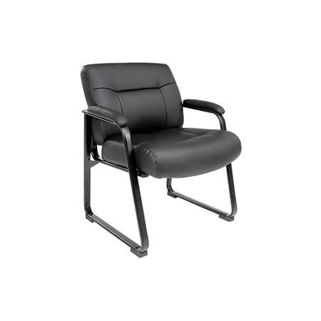 Global Industrial Big & Tall Guest Chair, Black Bonded Leather 238530